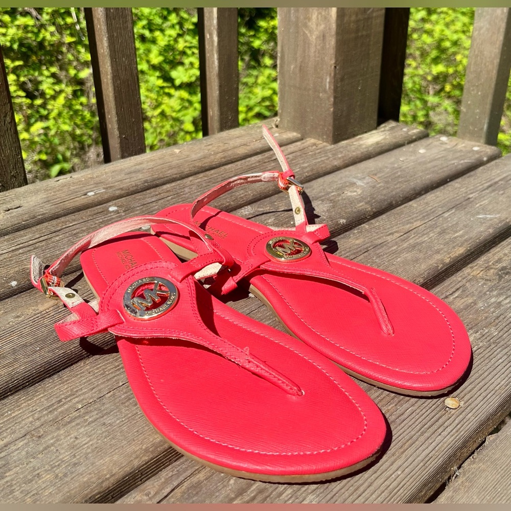 Michael Kors Red Capri Thong Sandals
